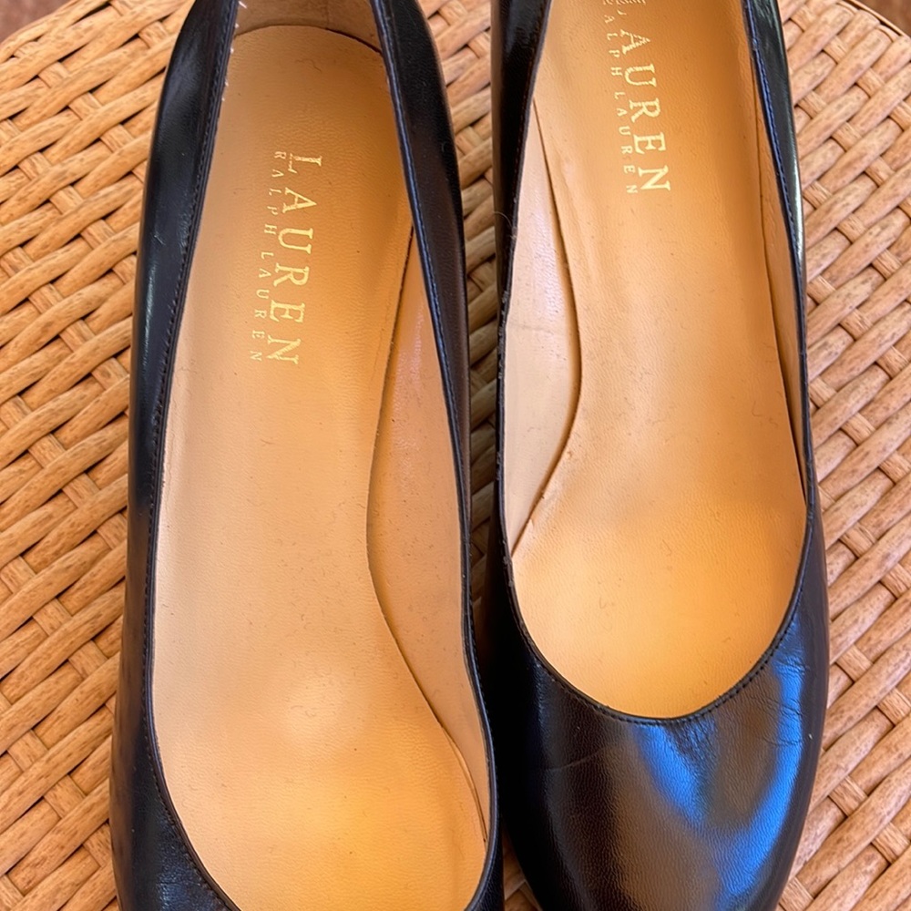 Size 8 wedge black shoe by Polo Ralph Lauren
